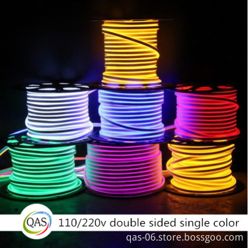 100 Meters Yellow Double-Sided Luminescent LED Neon Flex Tube for 220V/110V